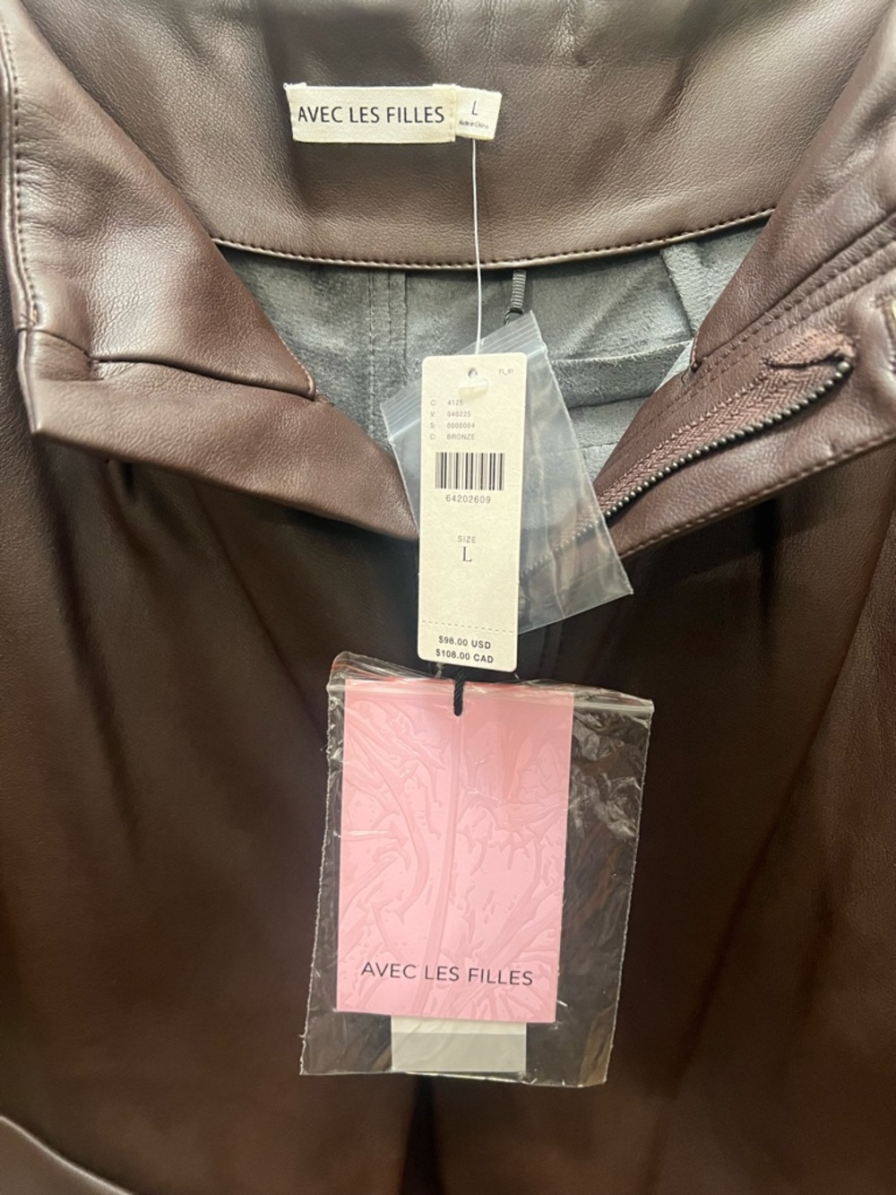 Anthropologie Avec Les Filles Faux Leather High-Rise Shorts Sz L - Picture 4 of 5